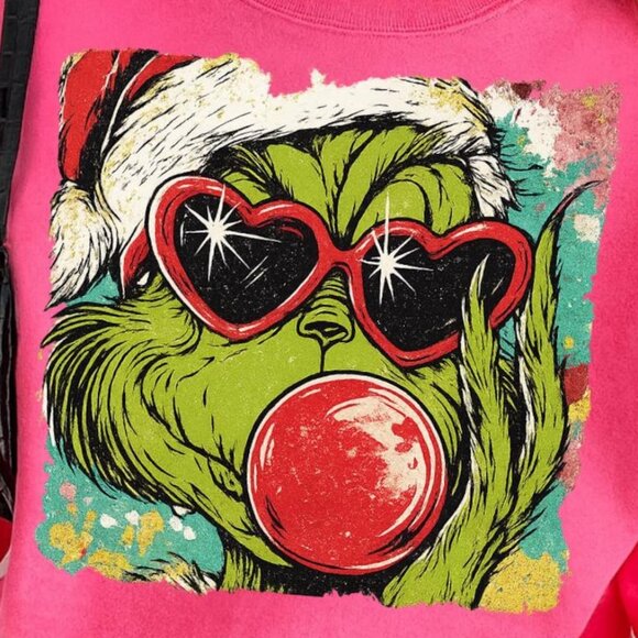 Christmas Merry Grinchmas Bundle Preppy Glitter Christmas Sweatshirt 05 - Picture 2 of 5